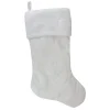 Sale 22" LED Lighted White Iridescent Glittered Snowflake Christmas Stocking Stockings