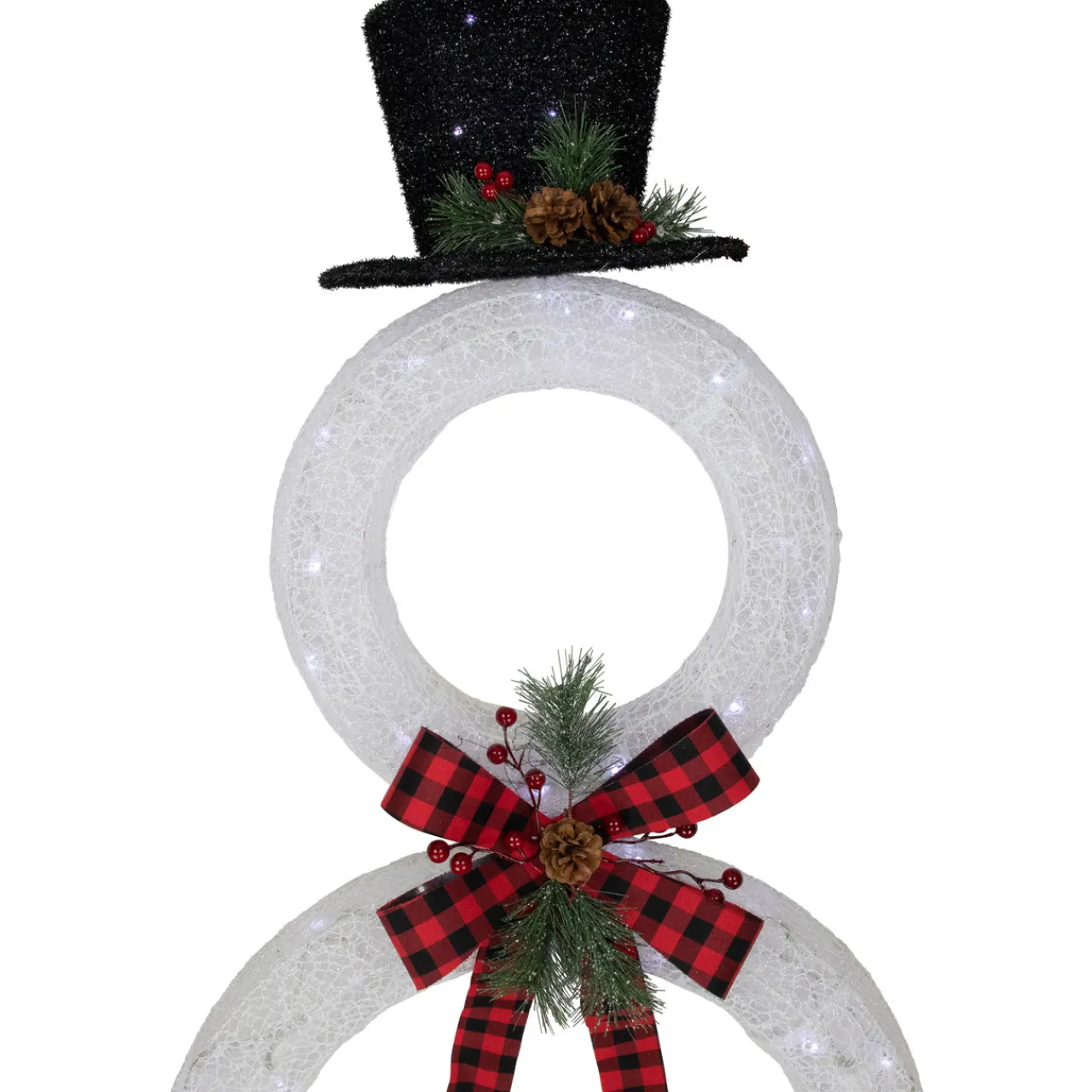 Best 48" LED Lighted Wreath Snowman Outdoor Christmas Decoration Snowmen