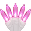 Outlet 50 LED Pink Mini Christmas Lights - 16.25 ft White Wire Led
