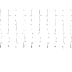 Outlet 120 LED Warm White Curtain Christmas Lights - 7.5' Clear Wire Novelty