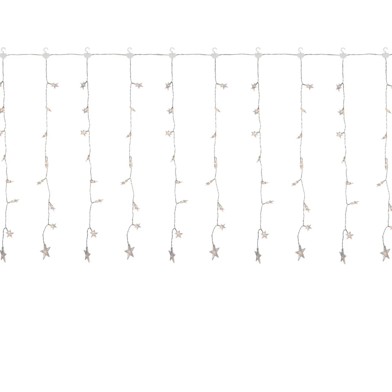 Outlet 120 LED Warm White Curtain Christmas Lights - 7.5' Clear Wire Novelty