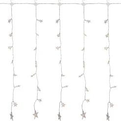 Outlet 120 LED Warm White Curtain Christmas Lights - 7.5' Clear Wire Novelty