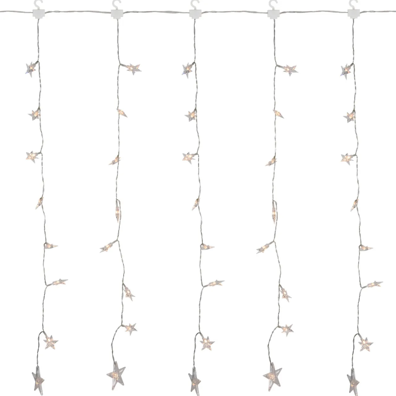 Outlet 120 LED Warm White Curtain Christmas Lights - 7.5' Clear Wire Novelty