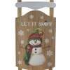 Sale 24” Let It Snow Wooden Sled Snowman and Snowflakes Wall Sign Wall
