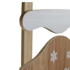 Sale 24” Let It Snow Wooden Sled Snowman and Snowflakes Wall Sign Wall