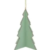 Sale 5.25" Light Green 3D Tree With Silver Glitter Wooden Christmas Ornament Garden & Floral