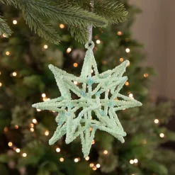 Clearance 6.75" Light Green Starburst Christmas Ornament Symbols
