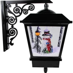 Outlet 17.75" Lighted and Musical Wall Mounted Snowing Christmas Street Lamp Snow Globes