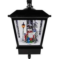 Outlet 17.75" Lighted and Musical Wall Mounted Snowing Christmas Street Lamp Snow Globes