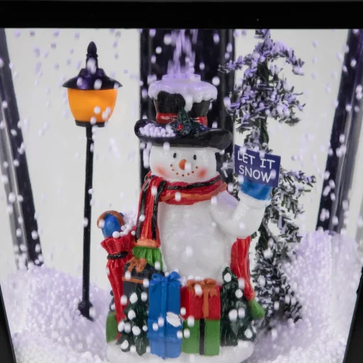 Outlet 17.75" Lighted and Musical Wall Mounted Snowing Christmas Street Lamp Snow Globes