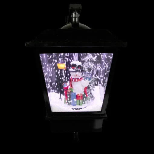 Outlet 17.75" Lighted and Musical Wall Mounted Snowing Christmas Street Lamp Snow Globes