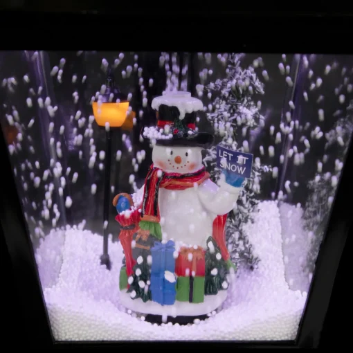 Outlet 17.75" Lighted and Musical Wall Mounted Snowing Christmas Street Lamp Snow Globes