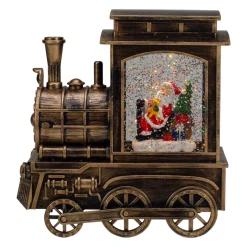 Sale 6.75" Lighted Black Train Christmas Snow Globe with Santa Snow Globes