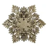 New 8.5" Lighted Brown Wooden Snowflake Christmas Tree Topper - Clear Lights Snowflake