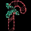 Best 18" Lighted Candy Cane with Holly Christmas Window Silhouette Decoration Window
