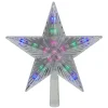 9.5" Lighted Clear 5 Point Star Christmas Tree Topper - Multicolor LED Lights Stars