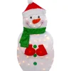 32" Lighted 2D Chenille Snowman with Scarf Outdoor Christmas Decoration Snowmen