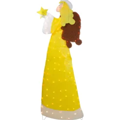 Hot 72" Lighted 2D Yellow Chenille Angel Outdoor Christmas Decoration Angels