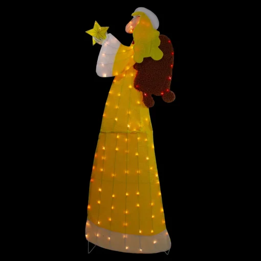 Hot 72" Lighted 2D Yellow Chenille Angel Outdoor Christmas Decoration Angels