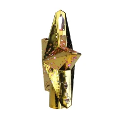 Sale 11.5" Lighted Gold Kaleidoscope Christmas Tree Topper - Multicolor LED Lights Stars