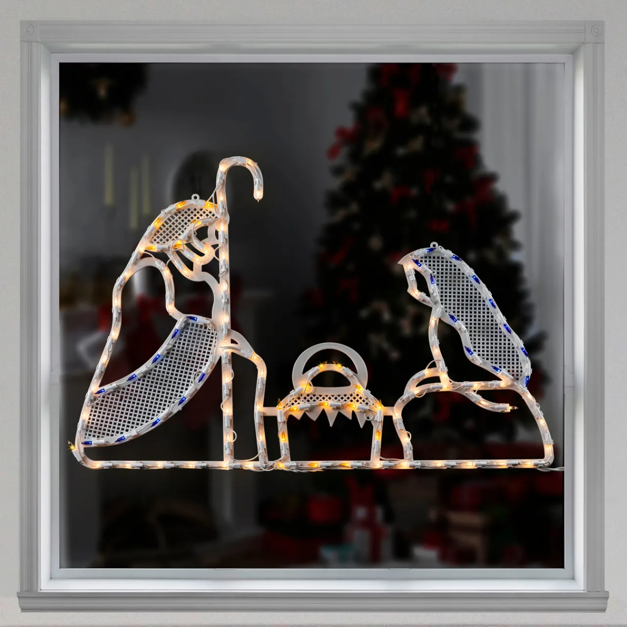 Best 30" Lighted Holy Family Nativity Scene Christmas Window Silhouette Window