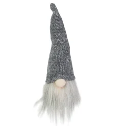 Hot 8" Lighted Metallic Gray Knit Gnome Head Christmas Ornament Gnomes