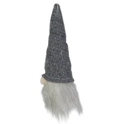 Hot 8" Lighted Metallic Gray Knit Gnome Head Christmas Ornament Gnomes