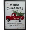 Clearance 16" Lighted Red and Green Merry Christmas Canvas Wall Art Wall