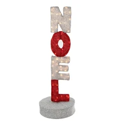 Clearance 39" Lighted Red and Silver Noel Outdoor Christmas Sign Decoration Yard Signs