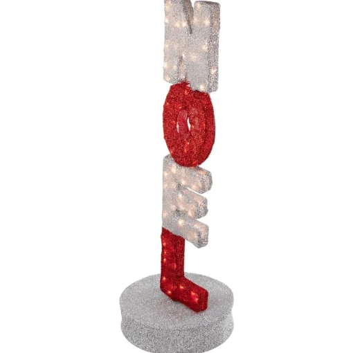 Clearance 39" Lighted Red and Silver Noel Outdoor Christmas Sign Decoration Yard Signs