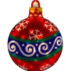 19.5" Lighted Red Christmas Ornament Window Silhouette Window