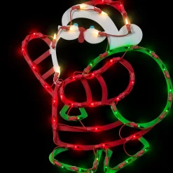 Clearance 17.5" Lighted Santa Claus with Gift Sack Outdoor Christmas Window Silhouette Window