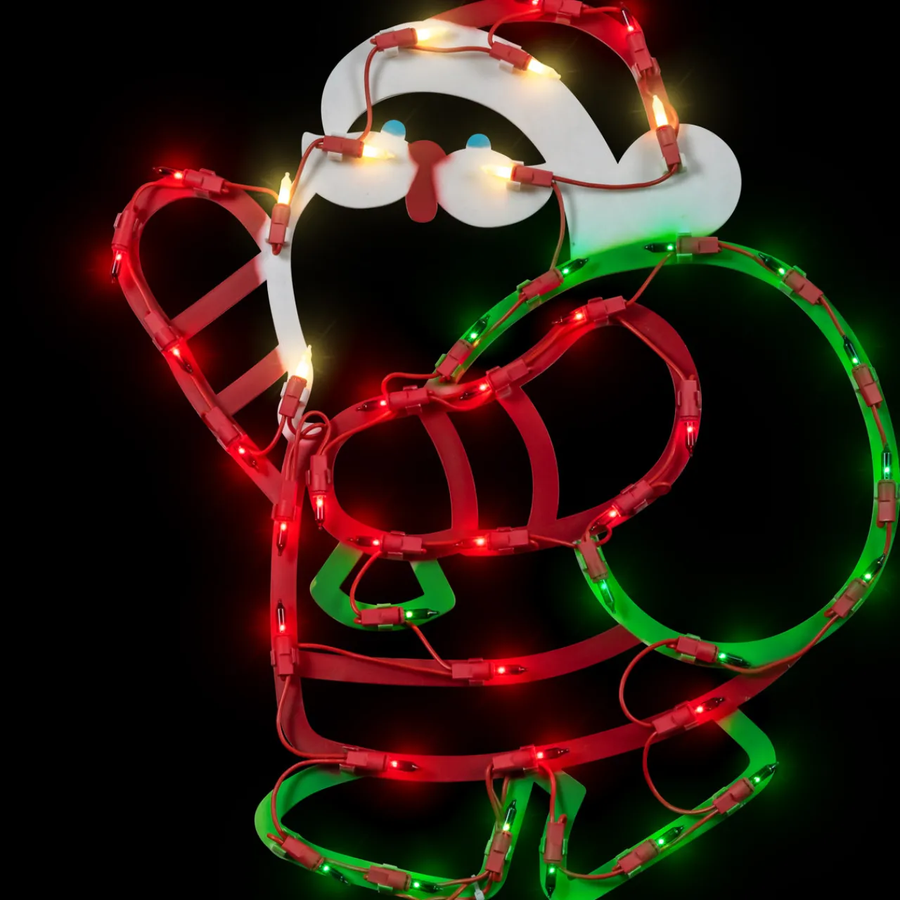 Clearance 17.5" Lighted Santa Claus with Gift Sack Outdoor Christmas Window Silhouette Window