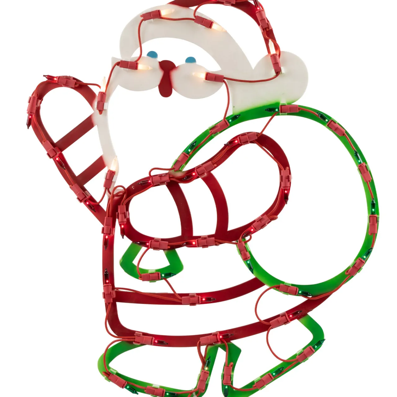 Clearance 17.5" Lighted Santa Claus with Gift Sack Outdoor Christmas Window Silhouette Window