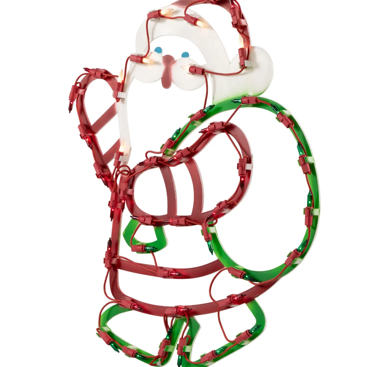 Clearance 17.5" Lighted Santa Claus with Gift Sack Outdoor Christmas Window Silhouette Window