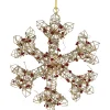 19" Lighted Silver Glittered Berry Rattan Snowflake Christmas Window Decoration Window