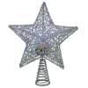 Discount 13" Lighted Silver Star with Rotating Projector Christmas Tree Topper - Multicolor LED Lights Stars