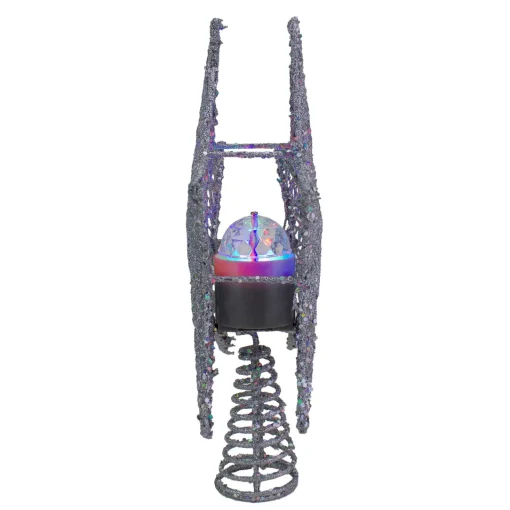 Discount 13" Lighted Silver Star with Rotating Projector Christmas Tree Topper - Multicolor LED Lights Stars