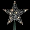 Best 9" Lighted Silver Wire Star Christmas Tree Topper - White LED Lights Stars