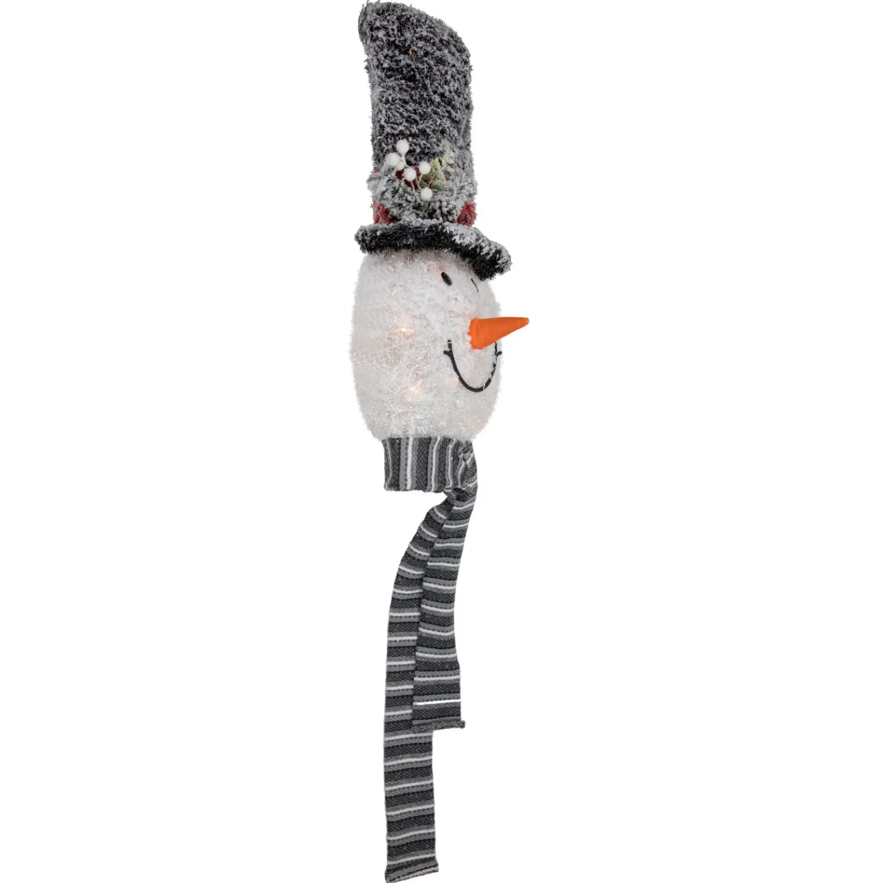 Hot 25" Lighted Snowman with Black Frosted Top Hat Christmas Tree Topper Stars