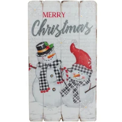 Outlet 19" Lighted Snowmen 'Merry Christmas' Wall Decor Door