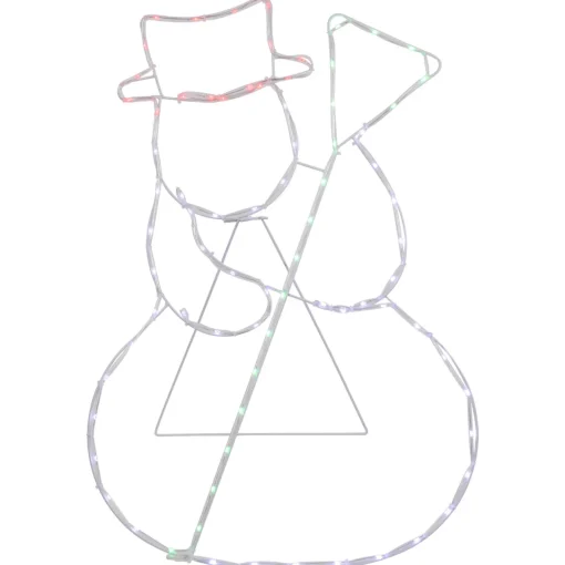 Clearance 28" Lighted Standing Snowman Silhouette Outdoor Christmas Decoration Snowmen