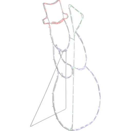 Clearance 28" Lighted Standing Snowman Silhouette Outdoor Christmas Decoration Snowmen