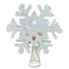 Outlet 12" Lighted White Snowflake Christmas Tree Topper - Multicolor Lights Stars