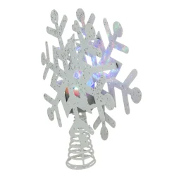 Outlet 12" Lighted White Snowflake Christmas Tree Topper - Multicolor Lights Stars