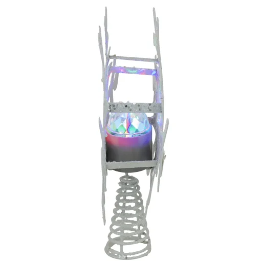 Outlet 12" Lighted White Snowflake Christmas Tree Topper - Multicolor Lights Stars