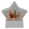 Outlet 7" Lighted White Star Christmas Snow Globe with Santa in Sleigh Snow Globes