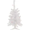 Discount 2' Lighted Woodbury White Pine Slim Artificial Christmas Tree, Multi Lights Pre-Lit