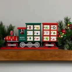 Best 16.5" Locomotive Train Wooden Christmas Advent Calendar Advent Calendars