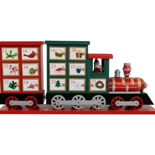 Best 16.5" Locomotive Train Wooden Christmas Advent Calendar Advent Calendars